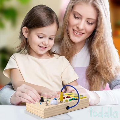 Fidtoy Montessori Tablero de interruptores para niños pequeños