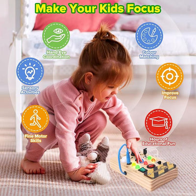 Fidtoy Montessori Tablero de interruptores para niños pequeños