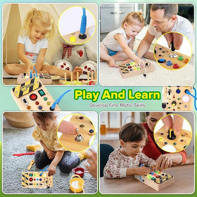 Fidtoy Montessori Tablero de interruptores para niños pequeños