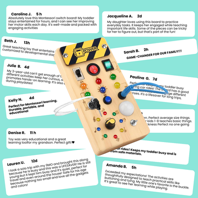 Fidtoy Montessori Tablero de interruptores para niños pequeños