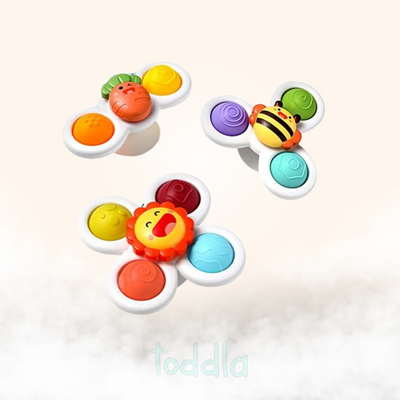 Fidtoy Suction Fidget Spinner Toys for Toddlers 3-Piece Set
