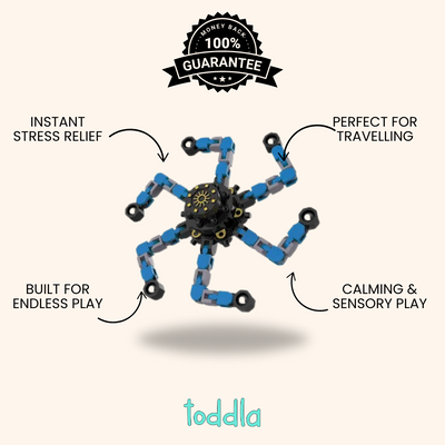 Fidtoy Transformable Fidget Spinners 4 Pack for Kids Sensory Play