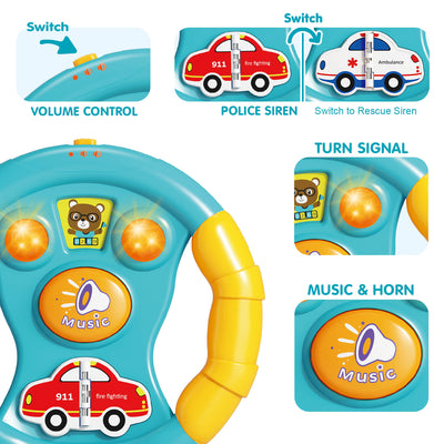 Volante Fidtoy con luces y sonidos para niños pequeños de 18 meses en adelante
