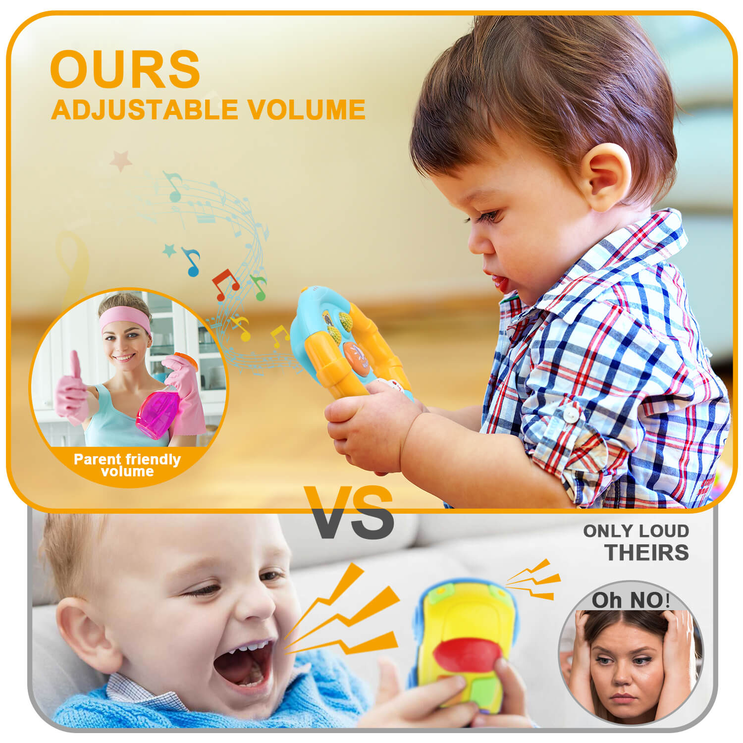 Toddler Driving Steering Wheel Toy and Car Keys with Music