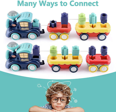 Fidtoy Musical Train Set with Blocks for Toddlers