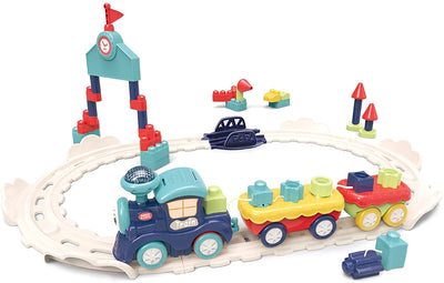 Fidtoy Musical Train Set with Blocks for Toddlers