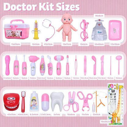 Toy Doctor Kit - 31 pcs Pink