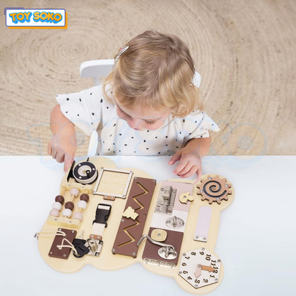 Montessori Bear Busy Board – Best Toddler Toys for Girls & Boys