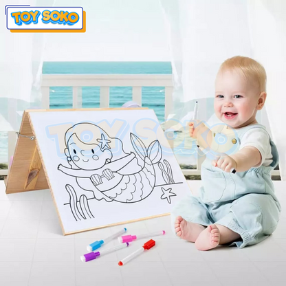 2-in-1 Sensory Activity Busy Board & Sketchpad for toddler