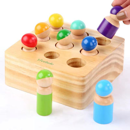 Wooden Montessori Peg People Sensory Toy- Fine motor skills toys
