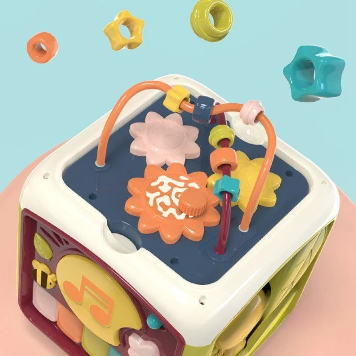 Fidtoy Interactive Baby Activity Cube – Musical Sensory Learning Cube with Piano Keys, Xylophone, Shape Sorting, Motion Sounds, Lights, and 28+ Melodies