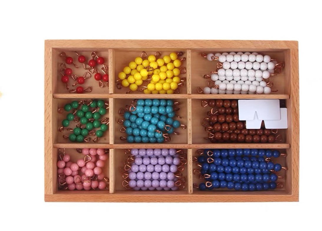 Montessori Mathematics Counting 1-9 Beads Bar with Box