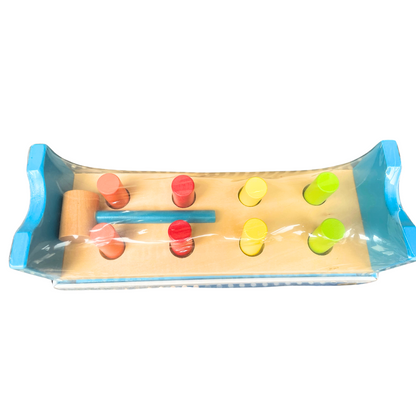 Large Wooden Pounding Bench Pound a Peg Hammering Toy