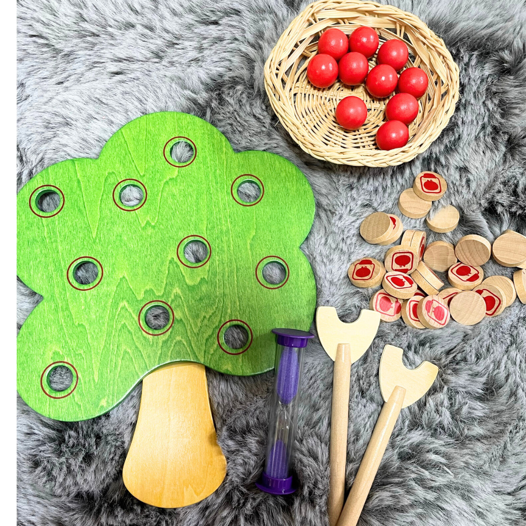 Montessori Apple Tree Peg Tray Counting B