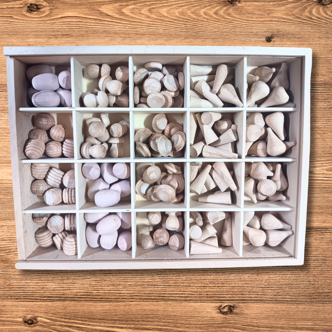 Wooden Rainbow Colour Mandala Loose Parts Set Assorted Styles