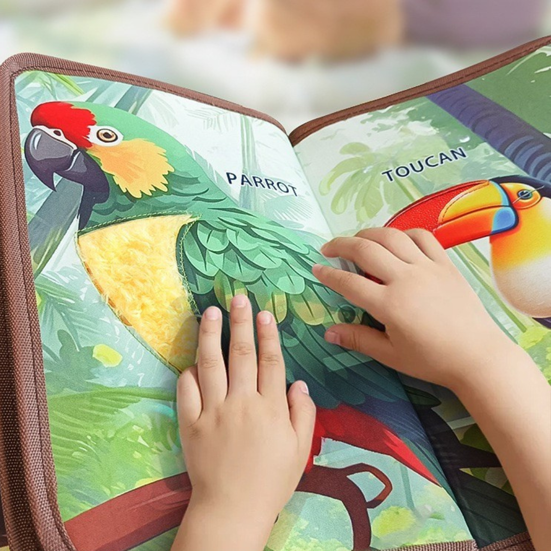 Toddler Plush Tactile Animal Sensory Tearproof Book