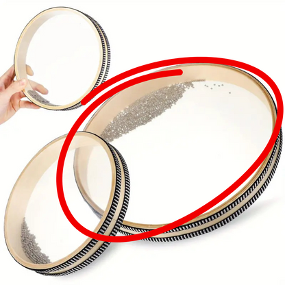 Ocean Drum Sea Wave Tamborine Kids Wooden Natural Percussion Musical Instrument Sound Sensory Toy