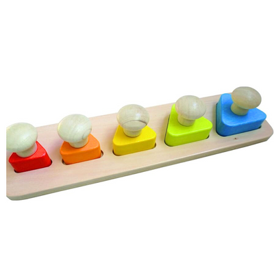 Casse-tête carré en bois avec bouton