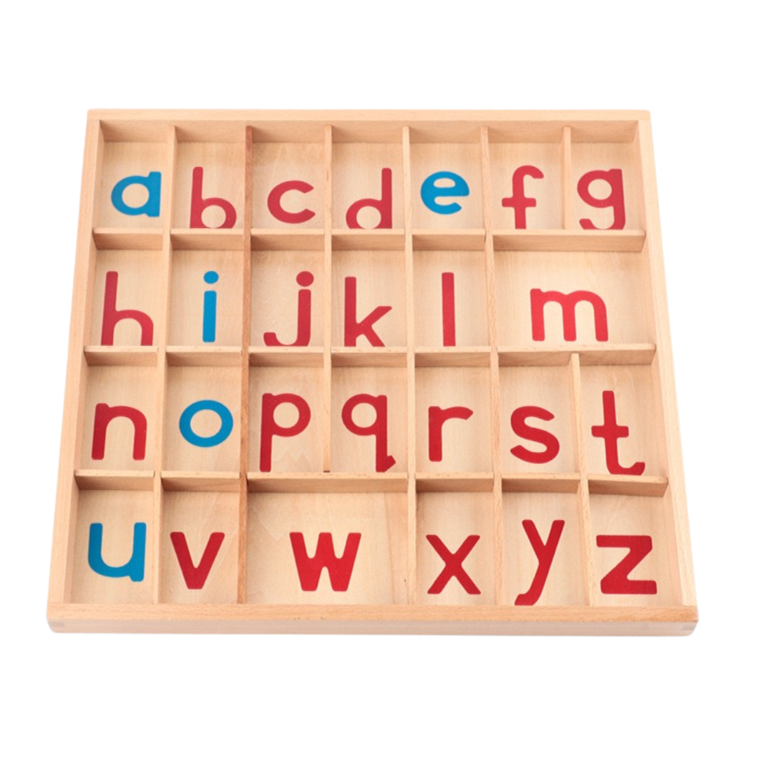 Wooden Letters Montessori Moveable Alphabet 26 set or Tray