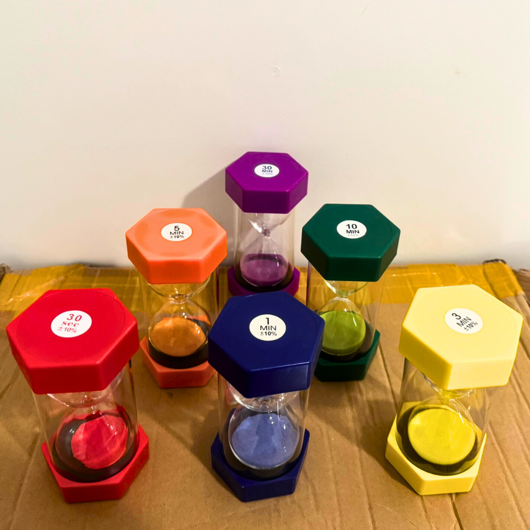 Large Timer Set of 5 (16cm tall ) Kids Educational Time Clock