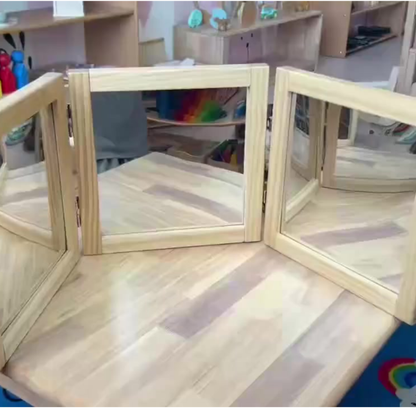 Large Wooden 3-Way Mirror kids Education childcare Acrylic mirror