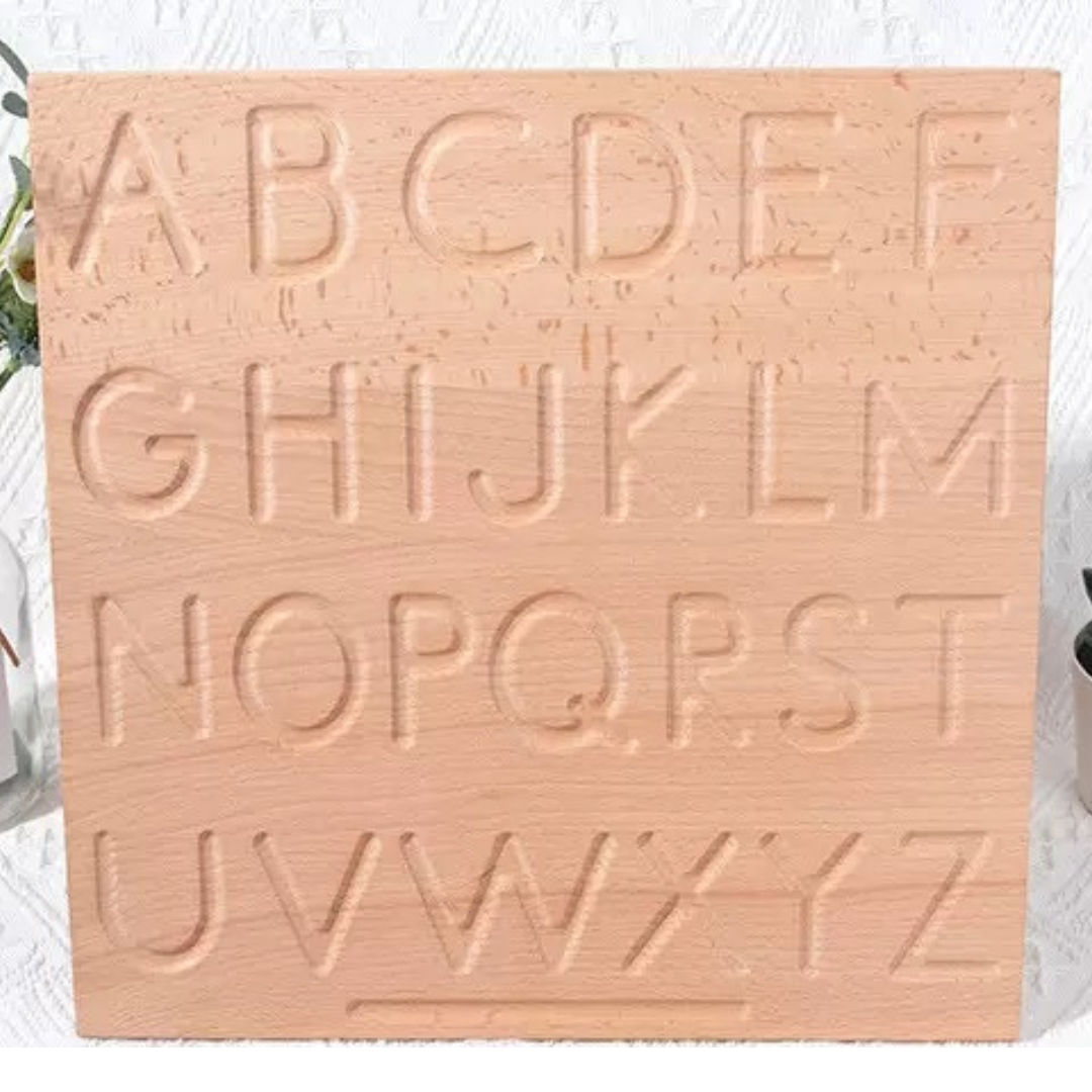 Wooden Tracing Alphabet Board Upper and Lower Case Double Sided