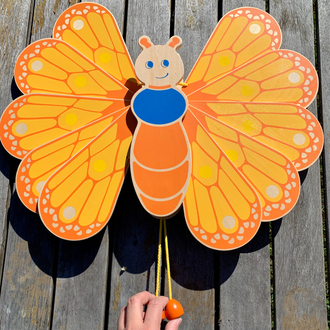 Large Wooden Butterfly Playroom Wall Decor Moveable Wings