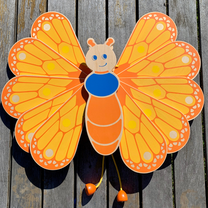 Large Wooden Butterfly Playroom Wall Decor Moveable Wings