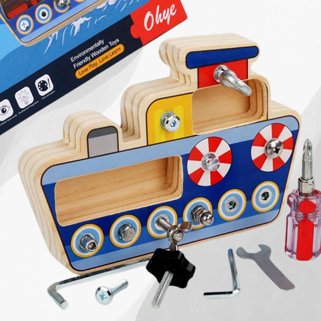 Montessori Inspired Boat Theme Multi Tool ScrewDriver Board
