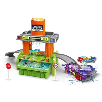 Fidtoy Car Wash Play Set with Color Changing Alloy Car