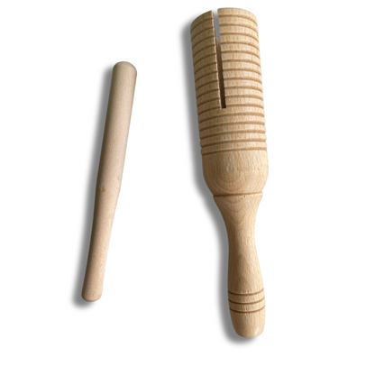 Wooden Guiro Crow Sounder Percussion Kids Musical Instrument Sound Sensory Toy