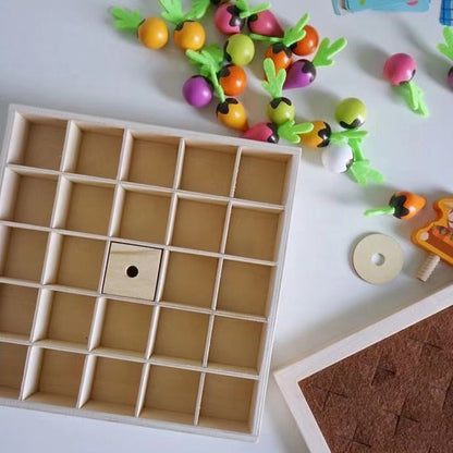 Wooden Vegetables Memory Game Colourful Radish Toy