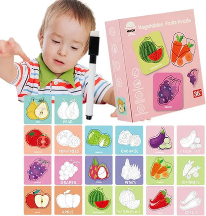 2in1 Jigsaw Puzzle Write and Wipe Cards - 569