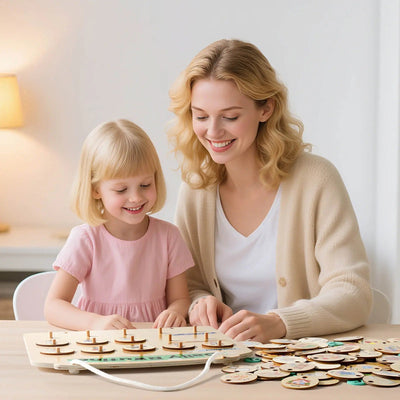 Wooden Visual Schedule for Kids - Sensory Routine Board for 3-6 Year Olds