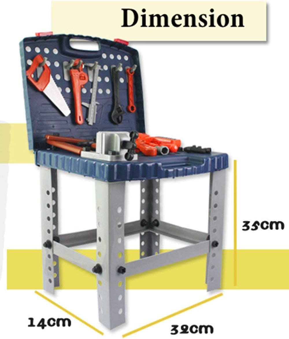 WKS-B 2-in-1 Workshop and Tools Carrycase Play Set with Fold up Design, Multiple Accessories and Electric Drill