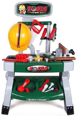 WKS-G Kit d'établi de jeu avec divers accessoires d'outils inclus – Cadeau pour enfants