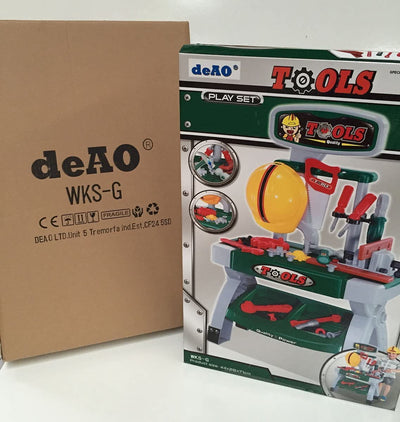 WKS-G Kit d'établi de jeu avec divers accessoires d'outils inclus – Cadeau pour enfants