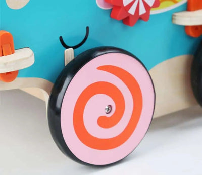 Fidtoy Pousseur Walking Cart – Elephant Wooden Toddler Push Toy for First Steps