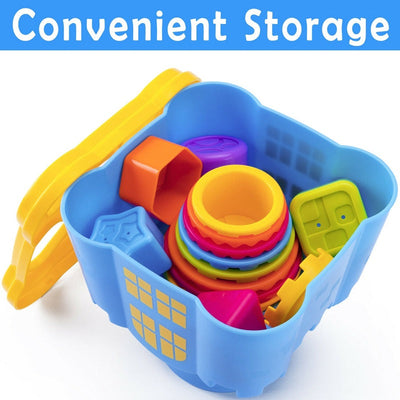 Nesting Shape Sorting and Stacking Cups Animal Castle