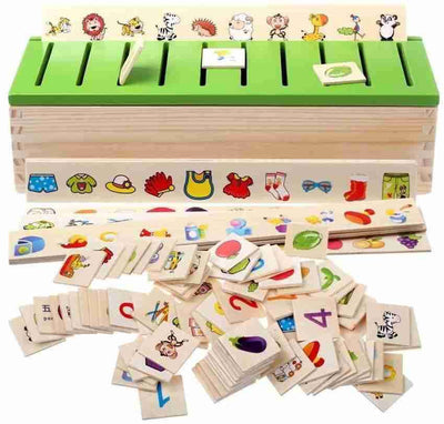 Fidtoy Caja clasificadora de madera – Juguete educativo Montessori para niños de 3+ años