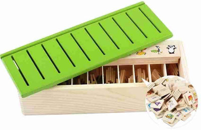 Fidtoy Caja clasificadora de madera – Juguete educativo Montessori para niños de 3+ años
