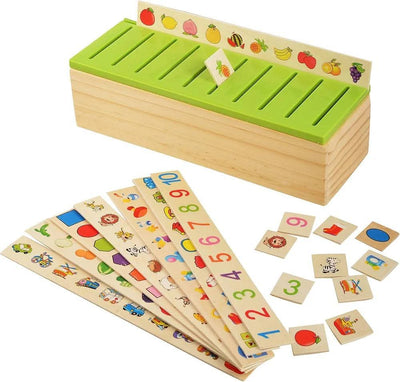 Fidtoy Caja clasificadora de madera – Juguete educativo Montessori para niños de 3+ años
