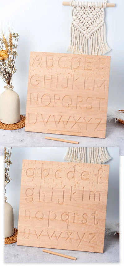 Pizarra de bambú para trazar letras