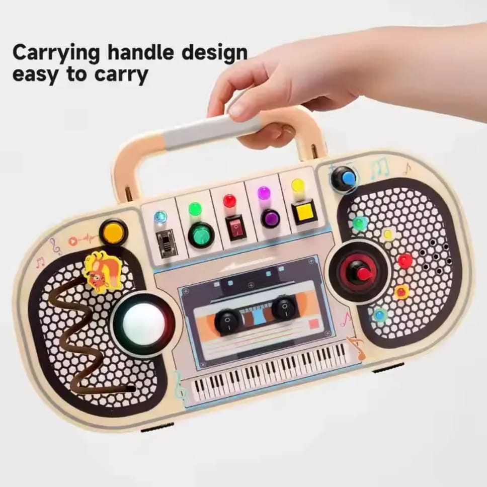 Travel Light-Up Montessori Busy Board (LED Music & Switches)
