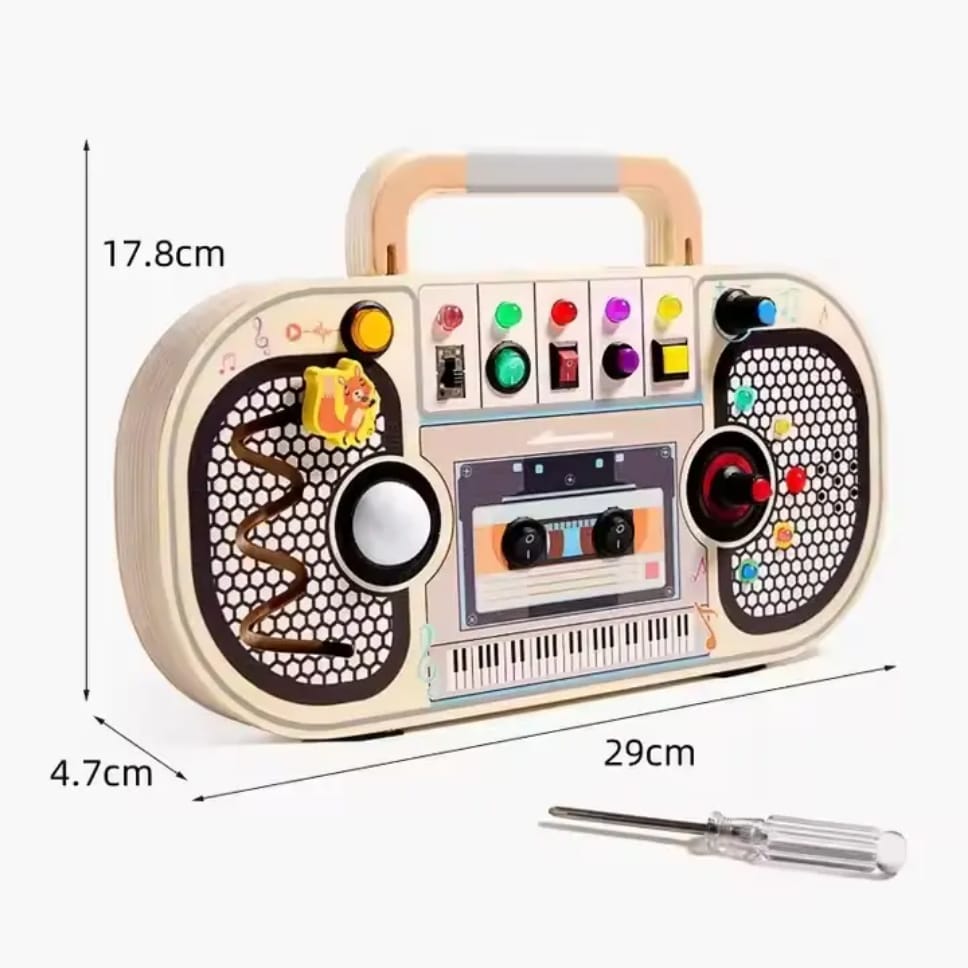 Travel Light-Up Montessori Busy Board (LED Music & Switches)