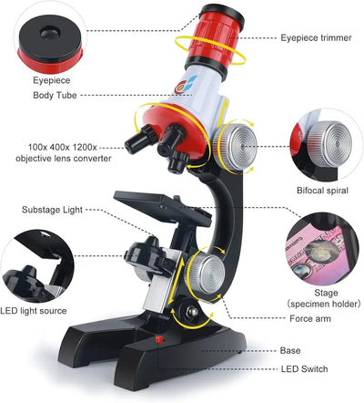 Fun & Learn Microscope for Kids 1200X - 128