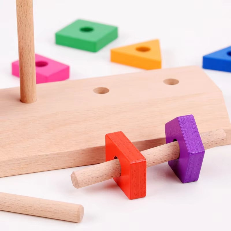 5in1 Color & Shape Block Matching Wooden Puzzle - 049