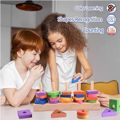 5in1 Color & Shape Block Matching Wooden Puzzle - 049