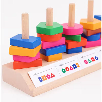 5in1 Color & Shape Block Matching Wooden Puzzle - 049