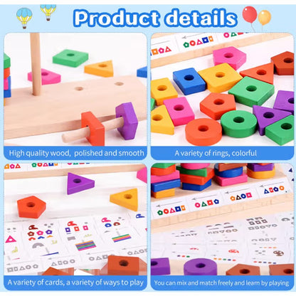 5in1 Color & Shape Block Matching Wooden Puzzle - 049